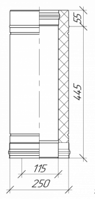 Сэндвич-труба К L-500 Grill'D EU AISI 304 0,8мм/ОС 0,5мм (D130/250) черный (порошковая краска) Сэндвич-труба К L-500 Grill'D EU AISI 304 0,8мм/ОС 0,5мм (D130/250) черный (порошковая краска)