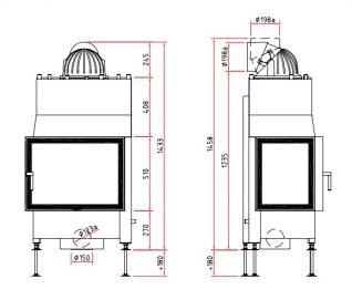 Каминная топка Schmid Ekko W R/L 6751 Каминная топка Schmid Ekko W R/L 6751