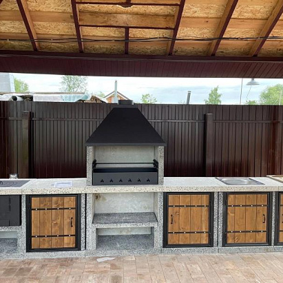 Барбекю комплекс в цвете серый гранит