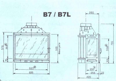 Каминная топка Cheminees Diffusion B 7,2-2 Каминная топка Cheminees Diffusion B 7,2-2