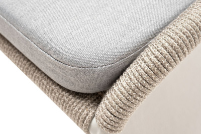 Стул из роупа 4SIS Милан каркас алюминий светло-серый муар, роуп серый меланж, ткань светло-серая