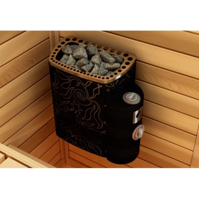 Электрическая печь SAWO Dragonfire, ScandiFire SCA-90NB-DRF-BL-P-C (9 кВт, встроенный пульт, нержавейка)