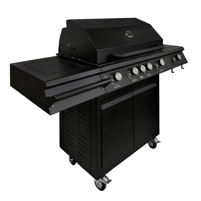 Газовый гриль B-Fire Bizon Premium 4 (2 столика + тележка 70 см.), черный