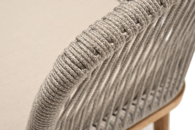 Стул из роупа 4SIS Марсель, Основание дуб, роуп серый меланж, ткань бежевая 052