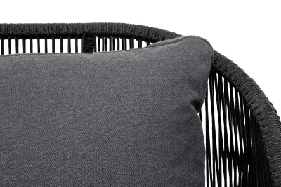 Диван 4SIS Милан 3-местный плетеный из роупа Цвет: темно-серый (RAL7024) муар, темно-серый Диван 4SIS Милан 3-местный плетеный из роупа Цвет: темно-серый (RAL7024) муар, темно-серый