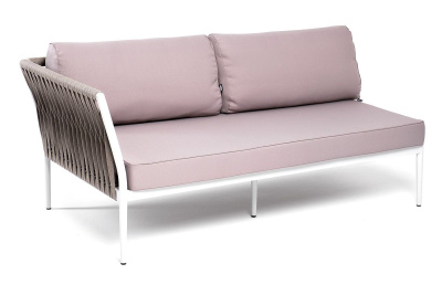 Правый модуль 4SIS Касабланка из роупа, каркас алюминий светло-серый муар, роуп серо-коричневый\, ткань бежевая 052 Правый модуль 4SIS Касабланка из роупа, каркас алюминий светло-серый муар, роуп серо-коричневый\, ткань бежевая 052