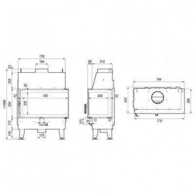 Топка Defro Home Impuls ME угловая, 10 кВт, 770/450/380мм Топка Defro Home Impuls ME угловая, 10 кВт, 770/450/380мм