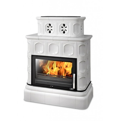 Печь-камин ABX KARELIE, с кафельным цоколем (перламутр) Печь-камин ABX KARELIE, с кафельным цоколем (перламутр)
