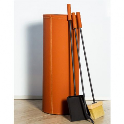 Ведро FireWood Bern с каминными принадлежностями, эко-кожа