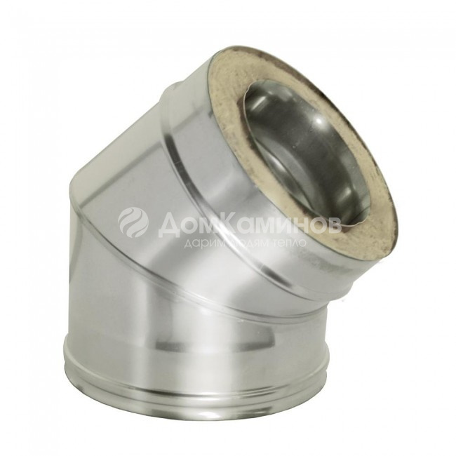 Отвод Дымок 0.5 мм, 45 с изоляцией, d=100 мм