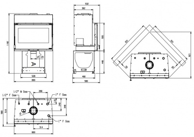 Каминная топка LaNordica Focolare 80 Crystal Idro D.S.A