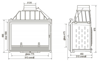 Каминная топка Seguin SUPER 9 Black Line Каминная топка Seguin SUPER 9 Black Line