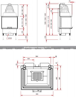 Каминная топка Schmid Ekko U 6757 h Каминная топка Schmid Ekko U 6757 h