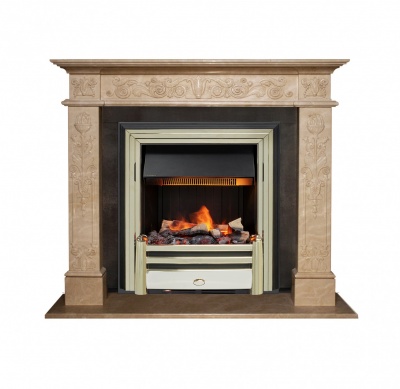Мраморный электрокамин Византия