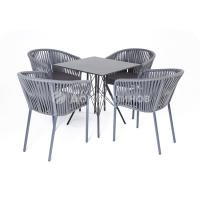 Обеденная группа 4SIS Конте-В с квадратным столом Цвет: серый гранит