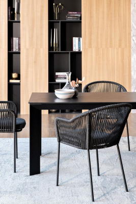 Обеденная группа 4SIS Венето 4-местная со стульями Лион Цвет: серый гранит, темно-серый