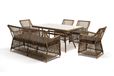 Обеденная группа 4SIS Катания на 6 персон Цвет: соломенный