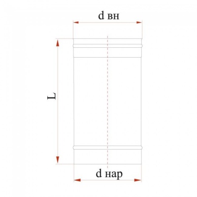 Труба Дымок 0.8 мм, L = 500 мм, d=300 мм