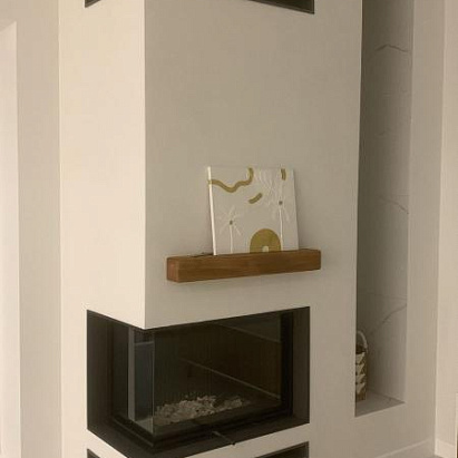 Угловой камин Астов п2с 8457 с дровницей