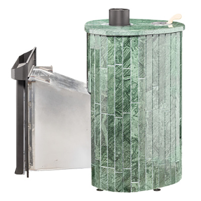 Дровяная печь Ферингер Оптима ПФ в облицовке "Верде Гватемала" наборный, до 28 м³ Дровяная печь Ферингер Оптима ПФ в облицовке "Верде Гватемала" наборный, до 28 м³