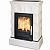 Печь-камин ABX BRITANIA L, с чугунной топкой, с кафельным цоколем (перламутр)