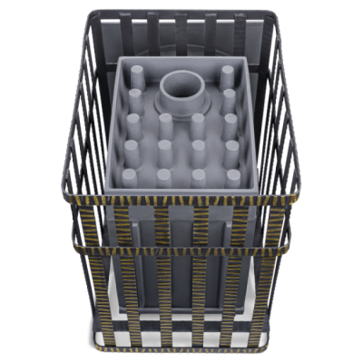 Печь для бани чугунная Гефест Гроза в сетке 24 (П)