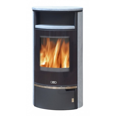 Печь-камин ABX Atlantik 7 III (серая сталь тальк с верхней плитой)