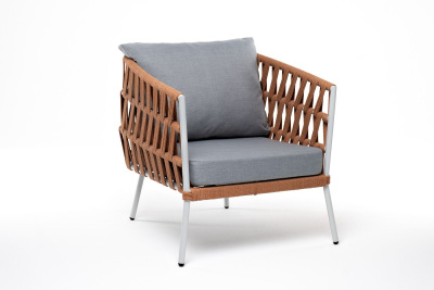 Кресло 4SIS Диего Цвет: светло-серый (RAL7035) шагрень, оранжевый меланж, светло-серый Кресло 4SIS Диего Цвет: светло-серый (RAL7035) шагрень, оранжевый меланж, светло-серый