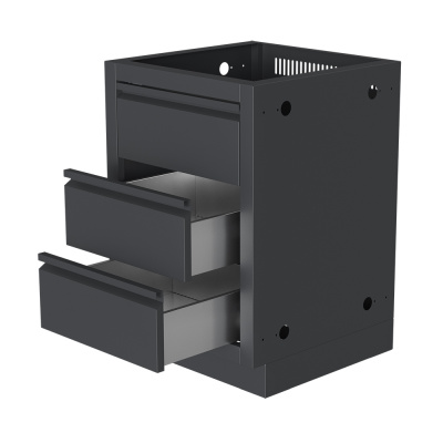 Тумба с двумя выдвижными ящиками и фальш-панелью 610 Черный Тумба с двумя выдвижными ящиками и фальш-панелью 610 Черный