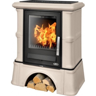 Печь-камин ABX BAVARIA L, с чугунной топкой, с кафельным цоколем (ахорн)