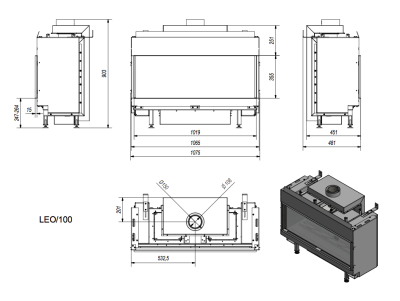 Топка газовая Kratki PRO LEO/100/G20 (магистральный газ) Топка газовая Kratki PRO LEO/100/G20 (магистральный газ)