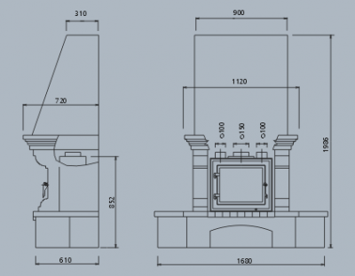 Камин ABX Oxford Klasik (угловой)