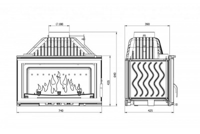 Каминная топка Kaw-Met W 16 18kw