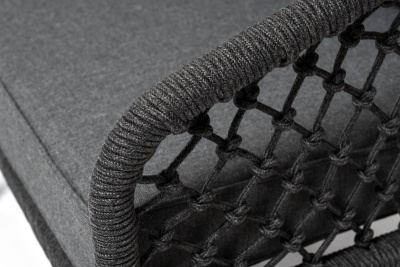 Лаунж-зона 4SIS Диего 4-местная из роупа (узелки), каркас алюминий, роуп темно-серый