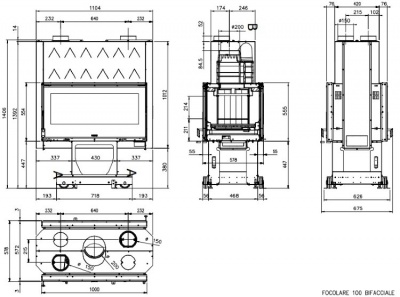 Каминная топка LaNordica Focolare 100 Bifacciale