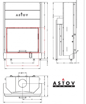 Каминная топка АСТОВ ПС 8063 Каминная топка АСТОВ ПС 8063