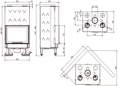 Каминная топка LaNordica Monoblocco ghisa 750 piano