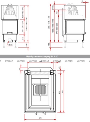 Каминная топка Schmid Ekko U 55(67)57 h Каминная топка Schmid Ekko U 55(67)57 h