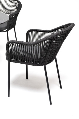 Обеденная группа 4SIS Лион на 4 персоны Цвет: темно-серый, серый гранит