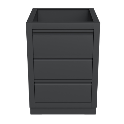 Тумба с тремя выдвижными ящиками и фальш-панелью 850 Черная Тумба с тремя выдвижными ящиками и фальш-панелью 850 Черная