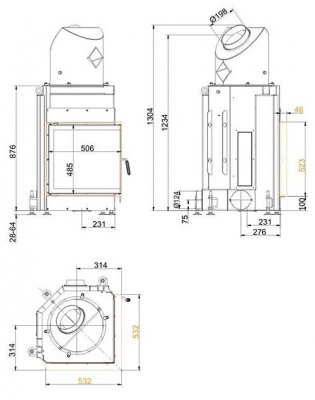 Каминная топка Brunner Eck-Kamine EК 51/52/52 Каминная топка Brunner Eck-Kamine EК 51/52/52