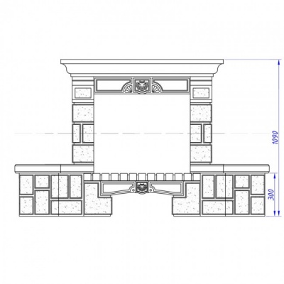 Каминная облицовка Supra-Russia BOLERO SR, с каменной балкой, универсальная