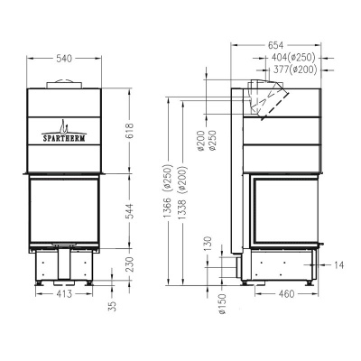 Каминная топка Spartherm Arte U-50H 4S