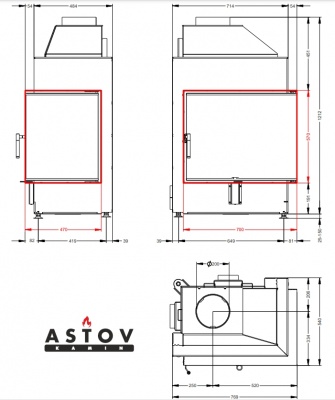 Каминная топка АСТОВ П2С 700 Каминная топка АСТОВ П2С 700