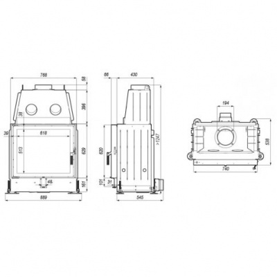 Топка Defro Home Portal ME, 12 кВт, 740/629мм Топка Defro Home Portal ME, 12 кВт, 740/629мм