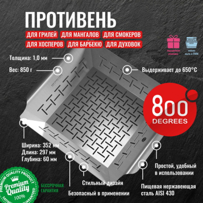 Противень-корзина квадратный 800 Degrees Square Grill Basket Противень-корзина квадратный 800 Degrees Square Grill Basket