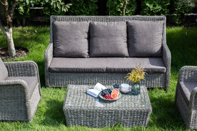 Диван 4SIS Гляссе трехместный (гиацинт) Цвет: графит