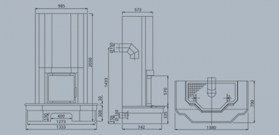 Камин ABX Derby klasik (угловой)