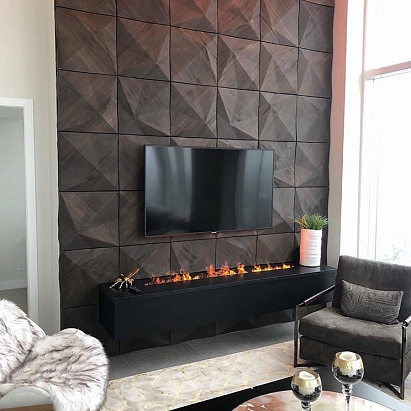 Паровой 3D камин встроенный в тумбу
