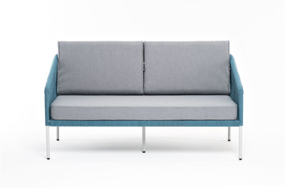 Диван 4SIS Канны 2-местный из роупа Цвет: светло-серый RAL7035 шагрень, бирюзовый, светло-серый Диван 4SIS Канны 2-местный из роупа Цвет: светло-серый RAL7035 шагрень, бирюзовый, светло-серый